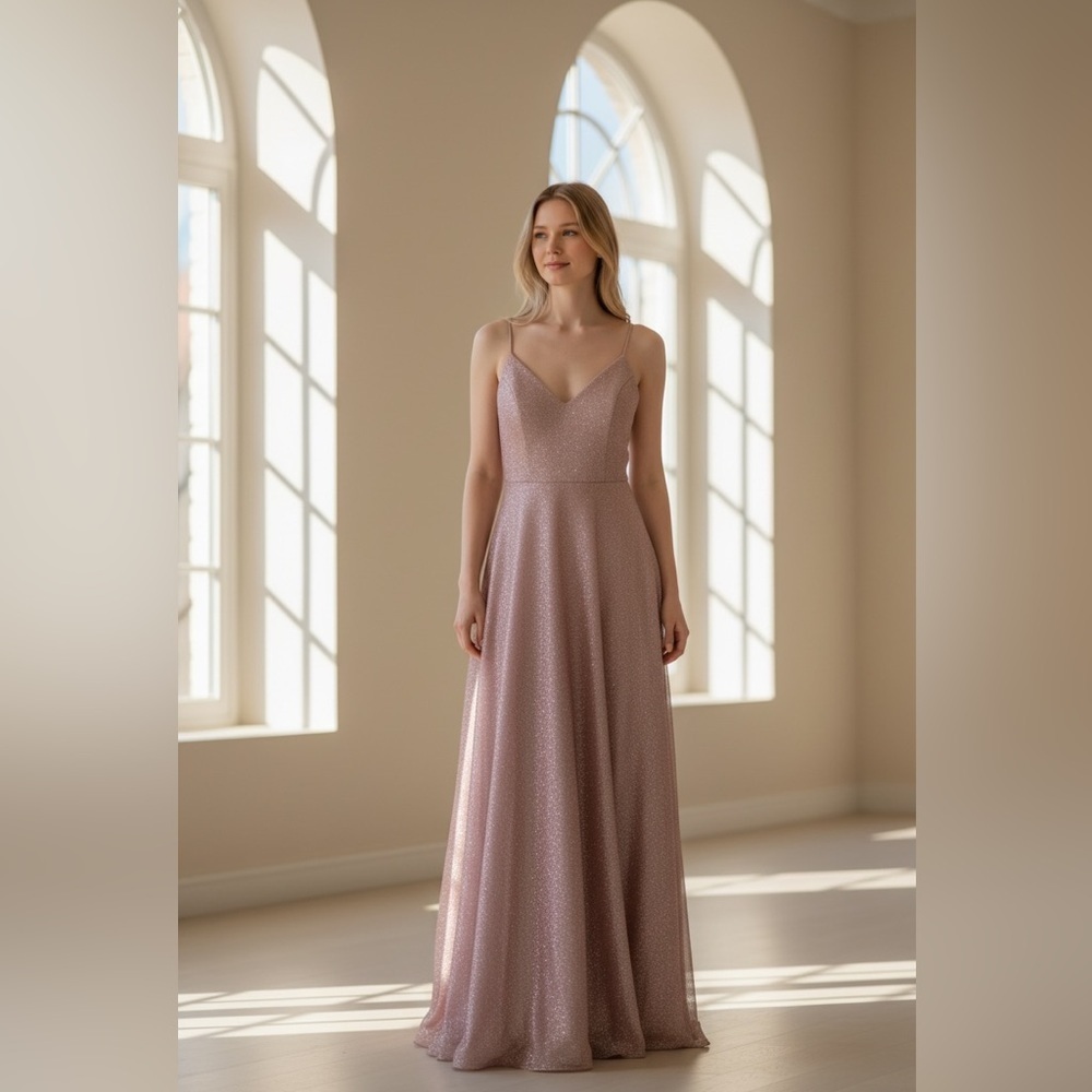 Trixxi Blush Maxi Dress with Spaghetti Straps